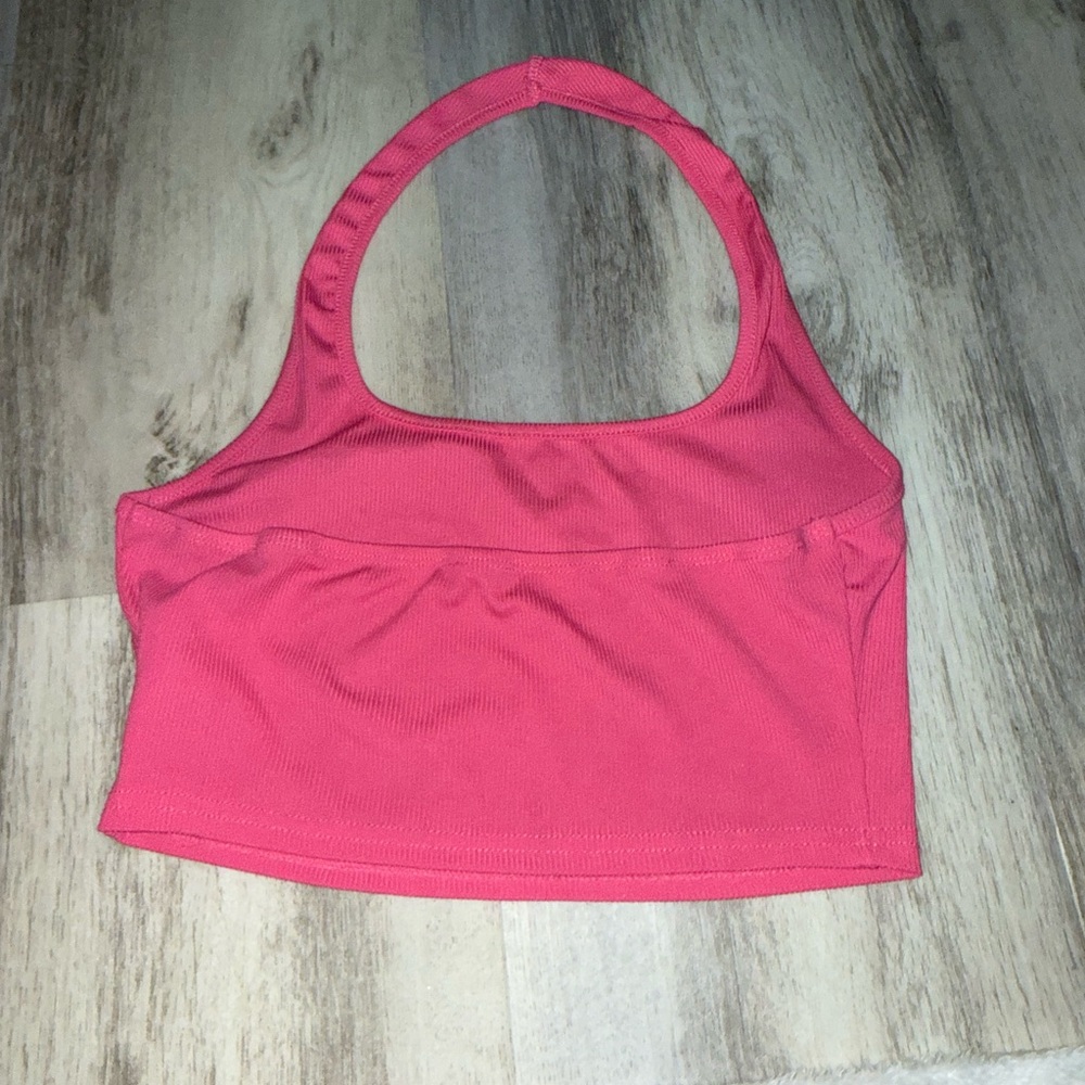 Pink Ribbed Crop Top - Picture 2 of 2